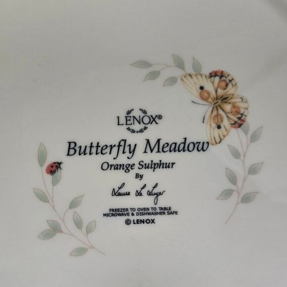 LENOX BUTTERFLY MEADOW SALAD / LUNCHEON PLATES 9 IN , SET OF 4 - Picture 7 of 10